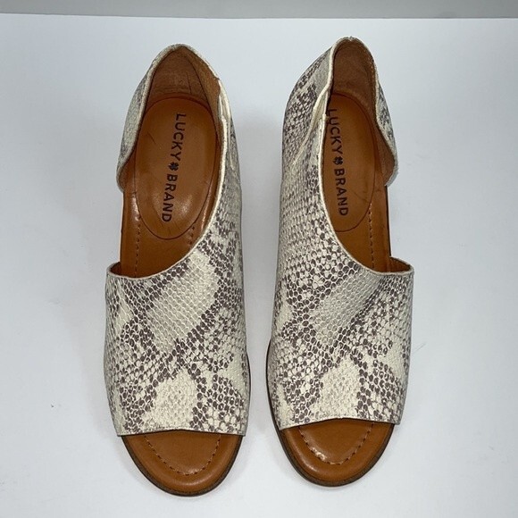 lucky brand roakly shooties snake Skin size 6M Leather Upper - Picture 5 of 8